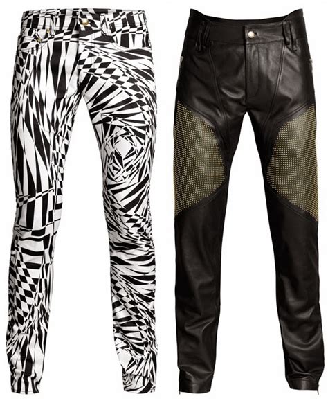 versace grey for men|Versace leather pants.